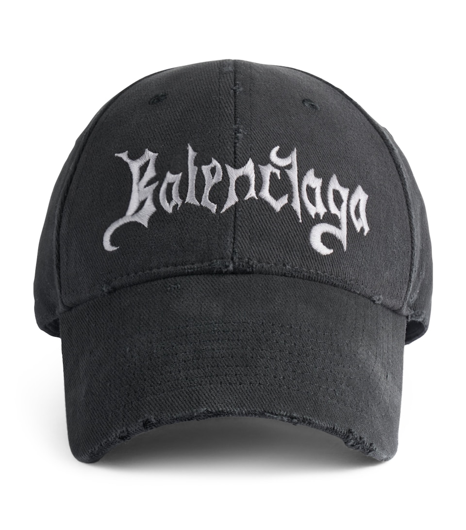 Balenciaga Distressed Sketchy Logo Baseball Cap