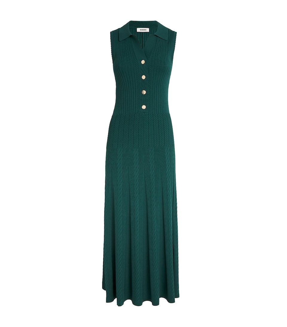 Cable Knit Polo Maxi Dress