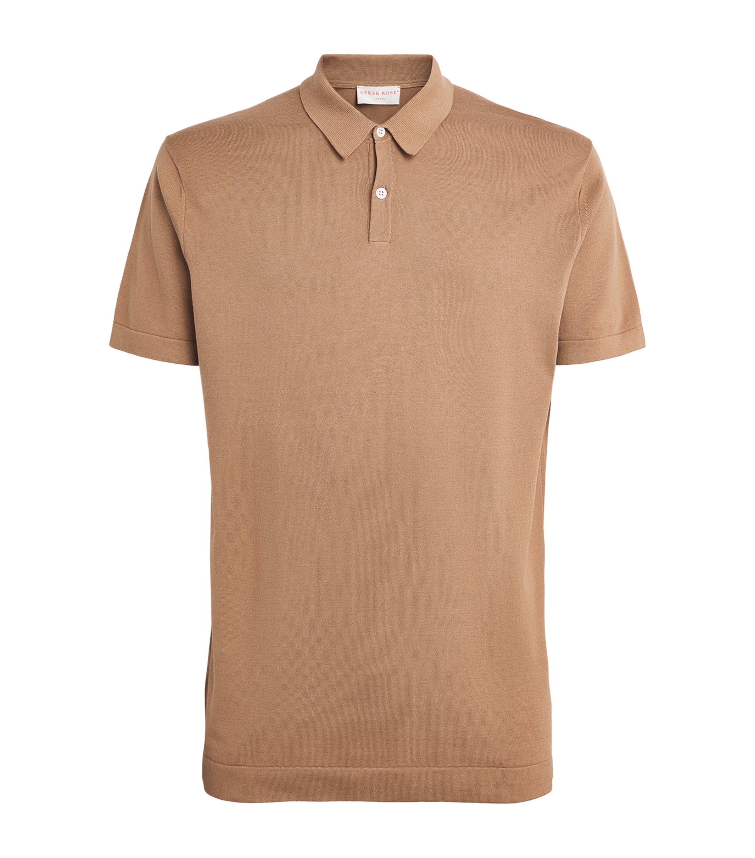 Derek Rose Mens Sea Island Cotton Jacob Polo Shirt Bei