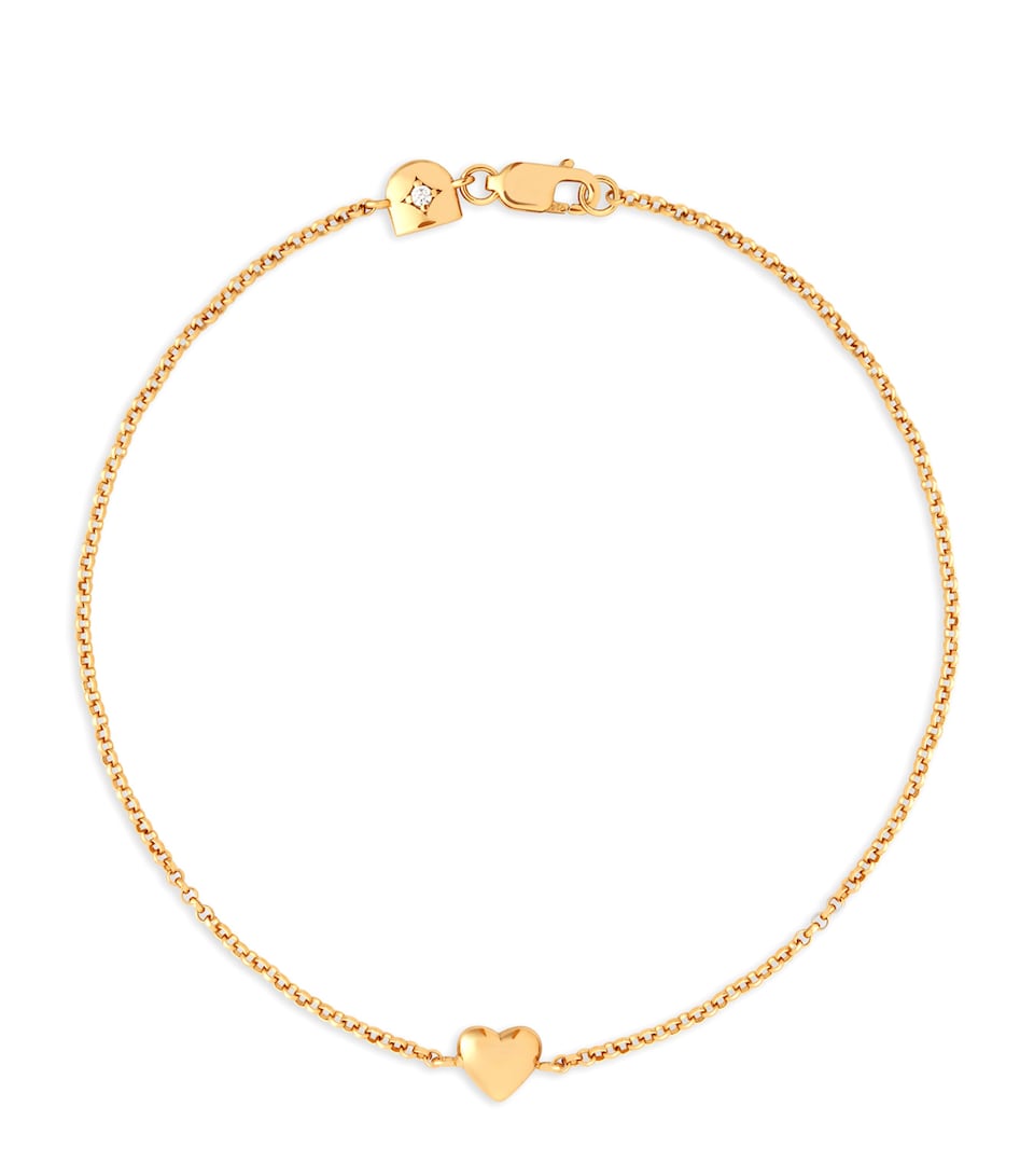 Gold Love Heart Charm Bracelet