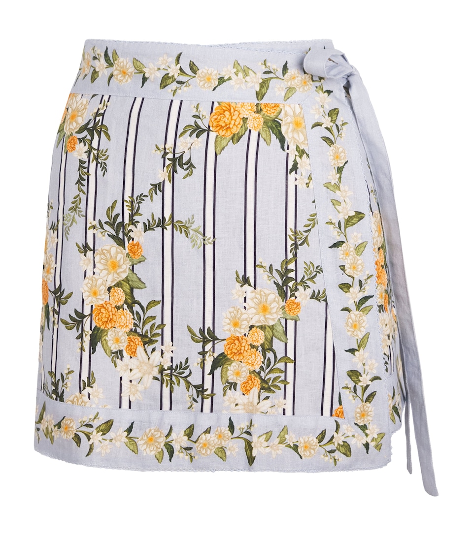 Agua By Agua Bendita Womens Linen Floral Luna Valle Mini Pareo