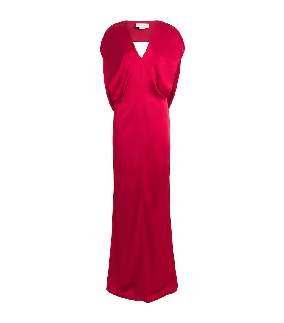 Satin V-Neck Gown