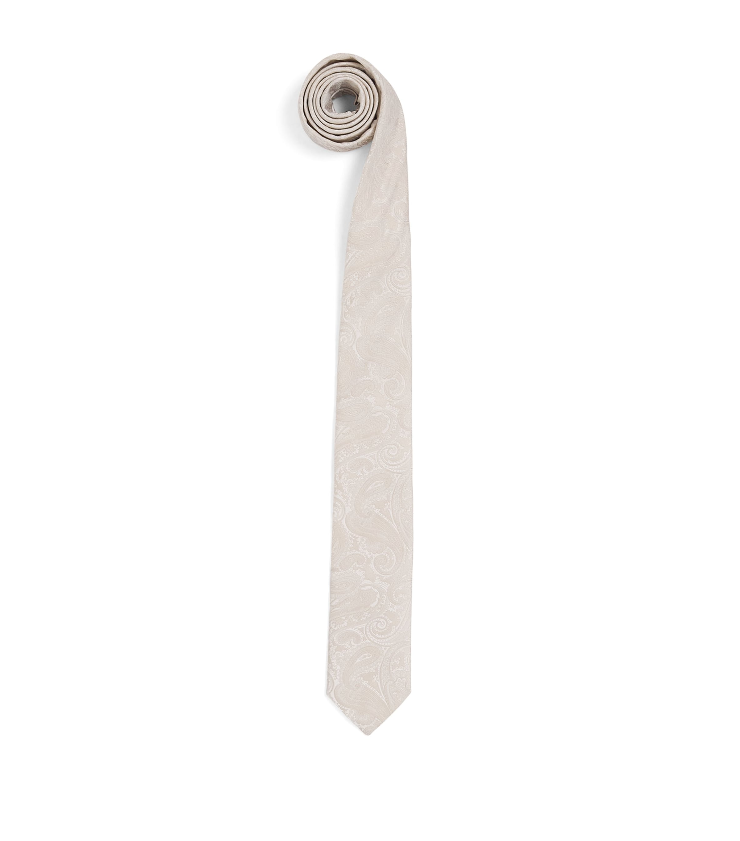 BOSS Silk-Blend Paisley Tie Natural