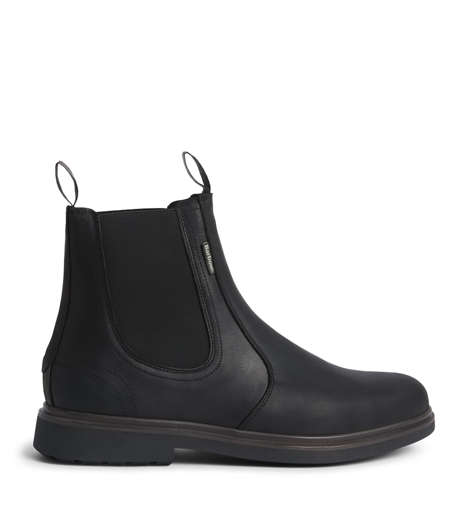 Barbour Leather Hale Chelsea Boots Black