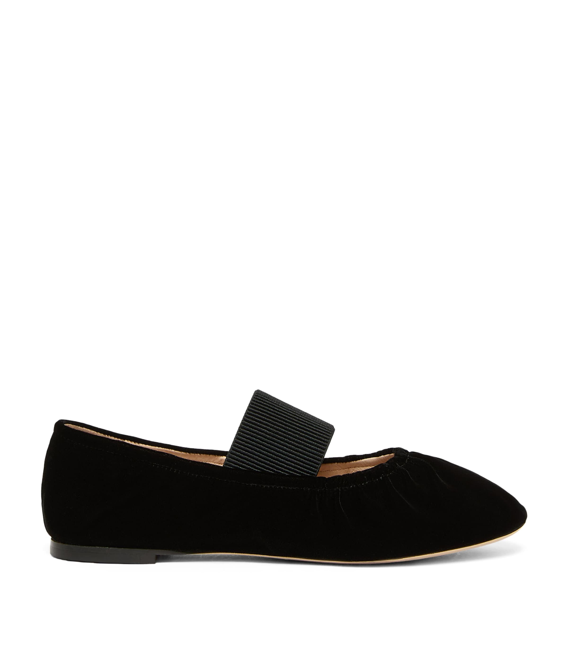 Marina Rinaldi Velvet Ballet Flats Black