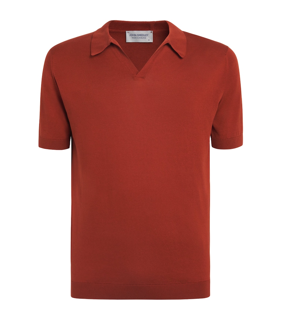 John Smedley Mens Sea Island Cotton Noah Polo Shirt Rooibos