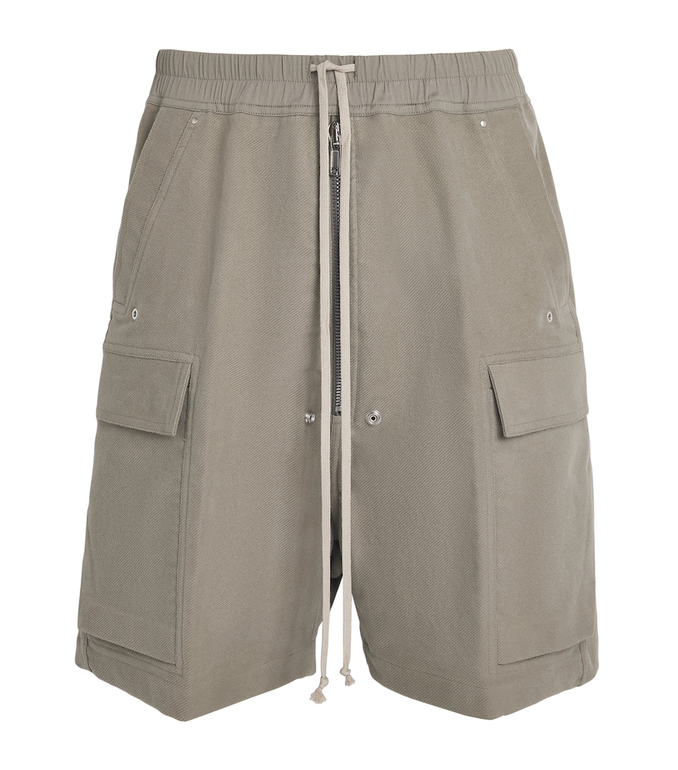 Rick Owens Mens Organic Cotton Cargobella Shorts Drk Pearl