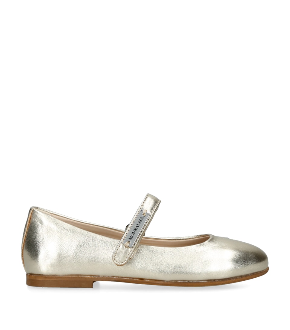 Leather Metallic Ballet Flats