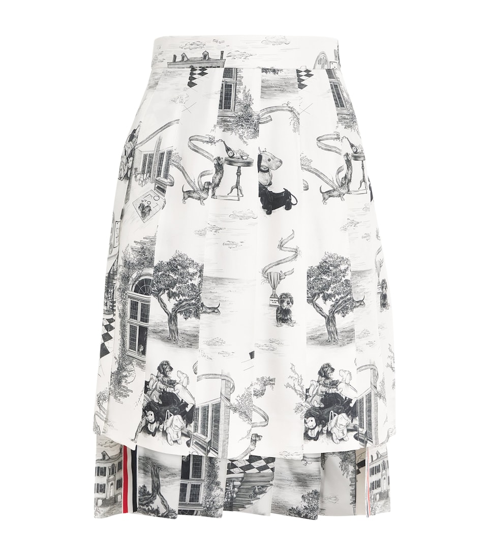 Silk Twill Hector Pleated Skirt