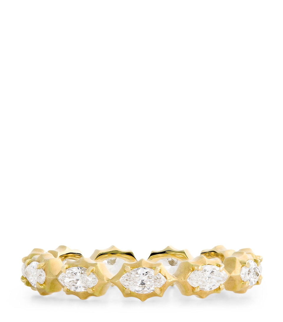 Jade Trau Large Yellow Gold and Diamond Alchemy Maverick Eternity Ring Yellow Gold