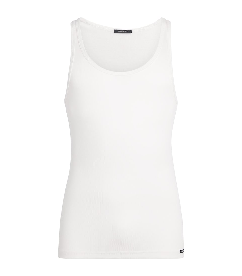 TOM FORD Mens Ribbed Tank Top White