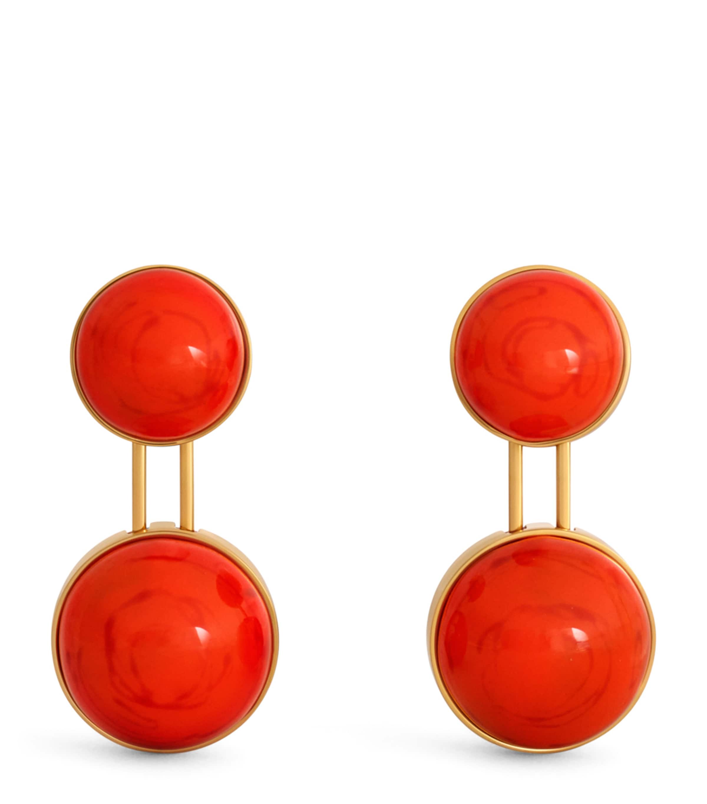 Alaïa Small Sphere Pendant Drop Earrings Orange