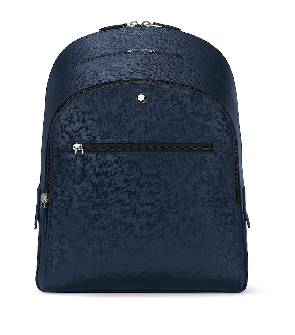 Montblanc Medium Leather Sartorial Backpack Ink Blue