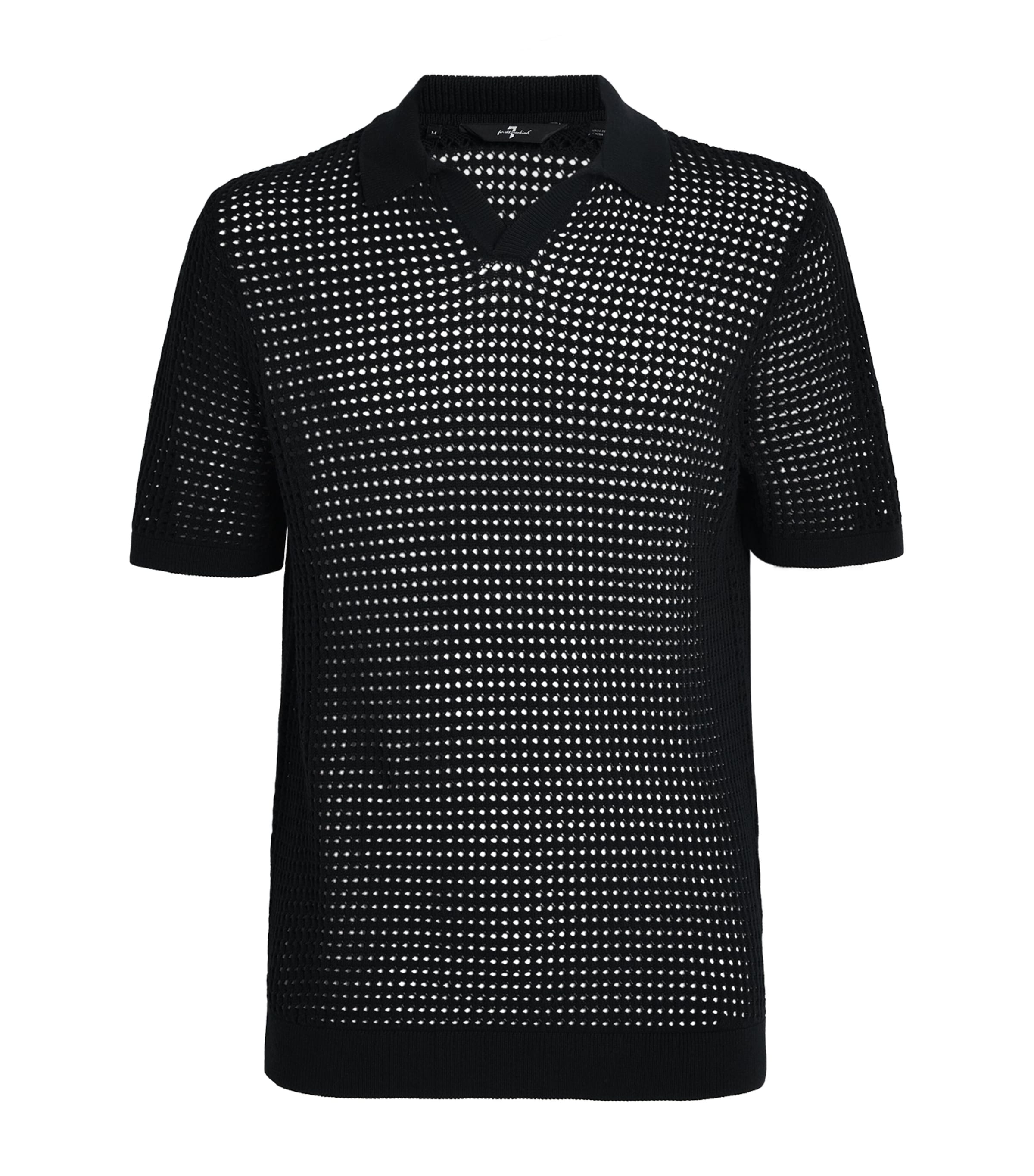 Cotton Crochet Polo Shirt