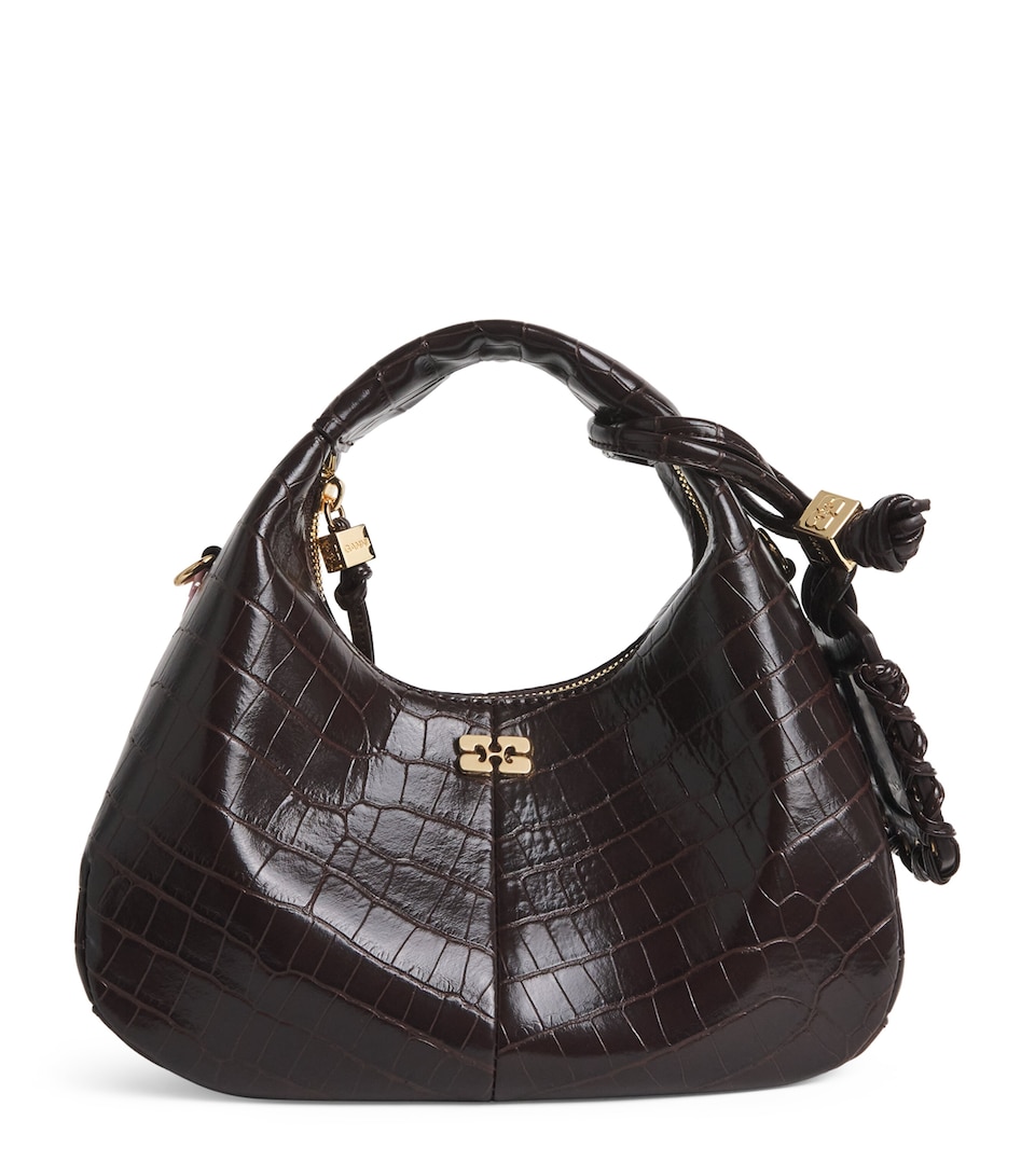 Mini Croc-Embossed Top-Handle Bag