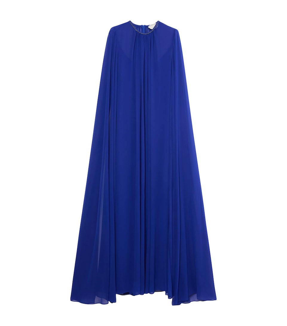 Marina Rinaldi Womens Chiffon Cape Maxi Dress Cornflower Blue