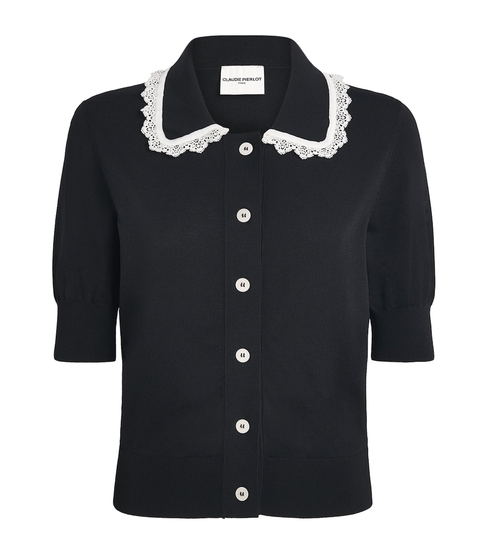 Claudie Pierlot Womens Lace-Collar Cardigan Dual Color