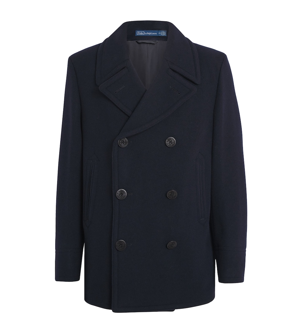 Wool-Blend Melton Peacoat