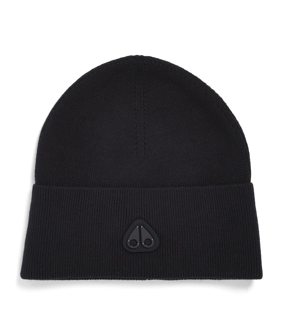 Moose Knuckles Wool-Cotton Frost Beanie Black