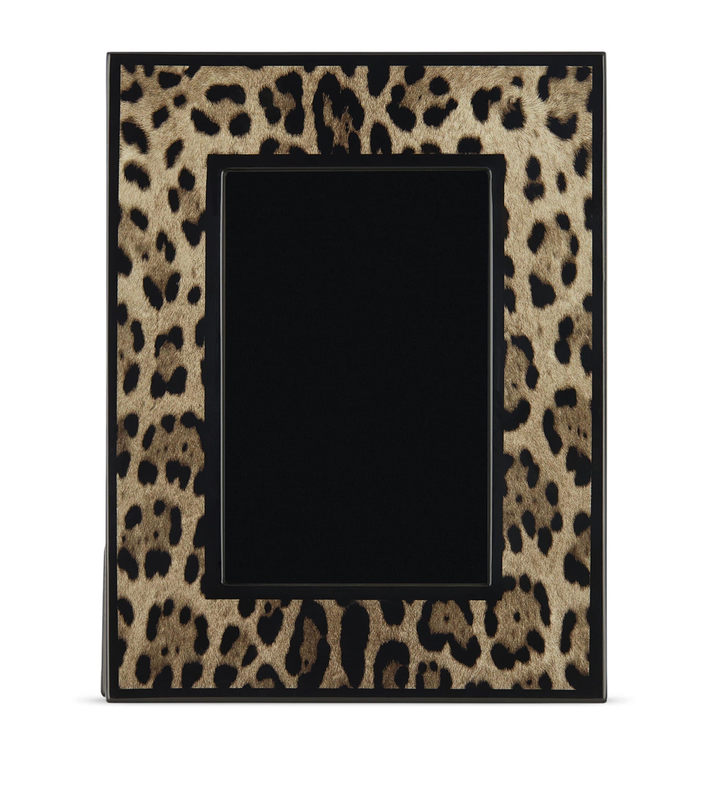 Lacquered Wood Leopardo Photo Frame (8.7" x 6.7")