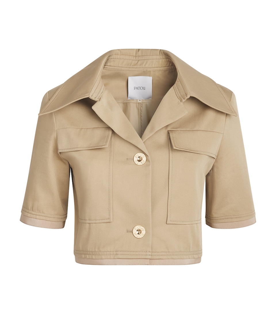 Organic Cotton Gabardine Cropped Jacket