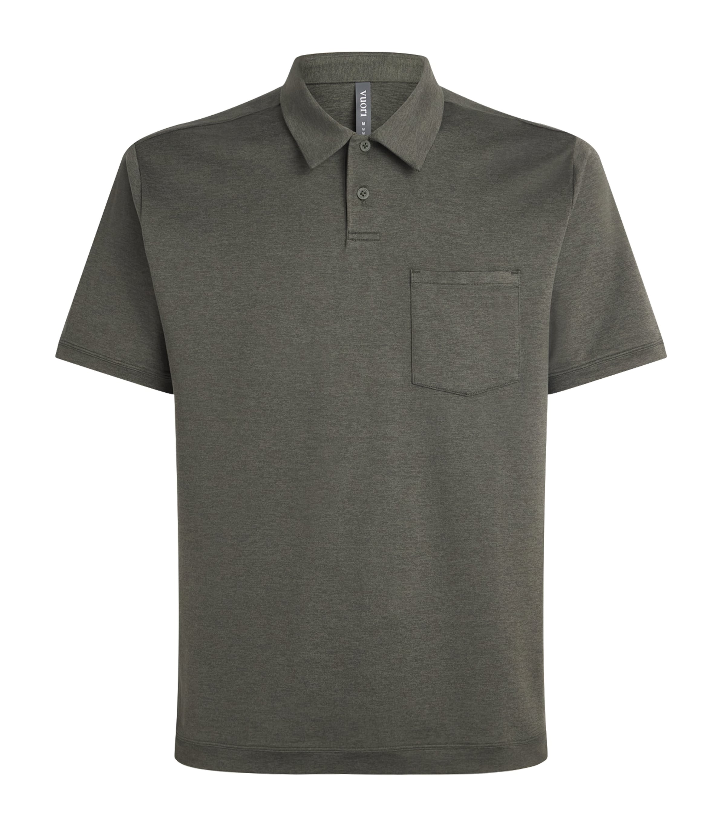 VUORI Mens Ponto Performance Polo Shirt Hta Army Heath
