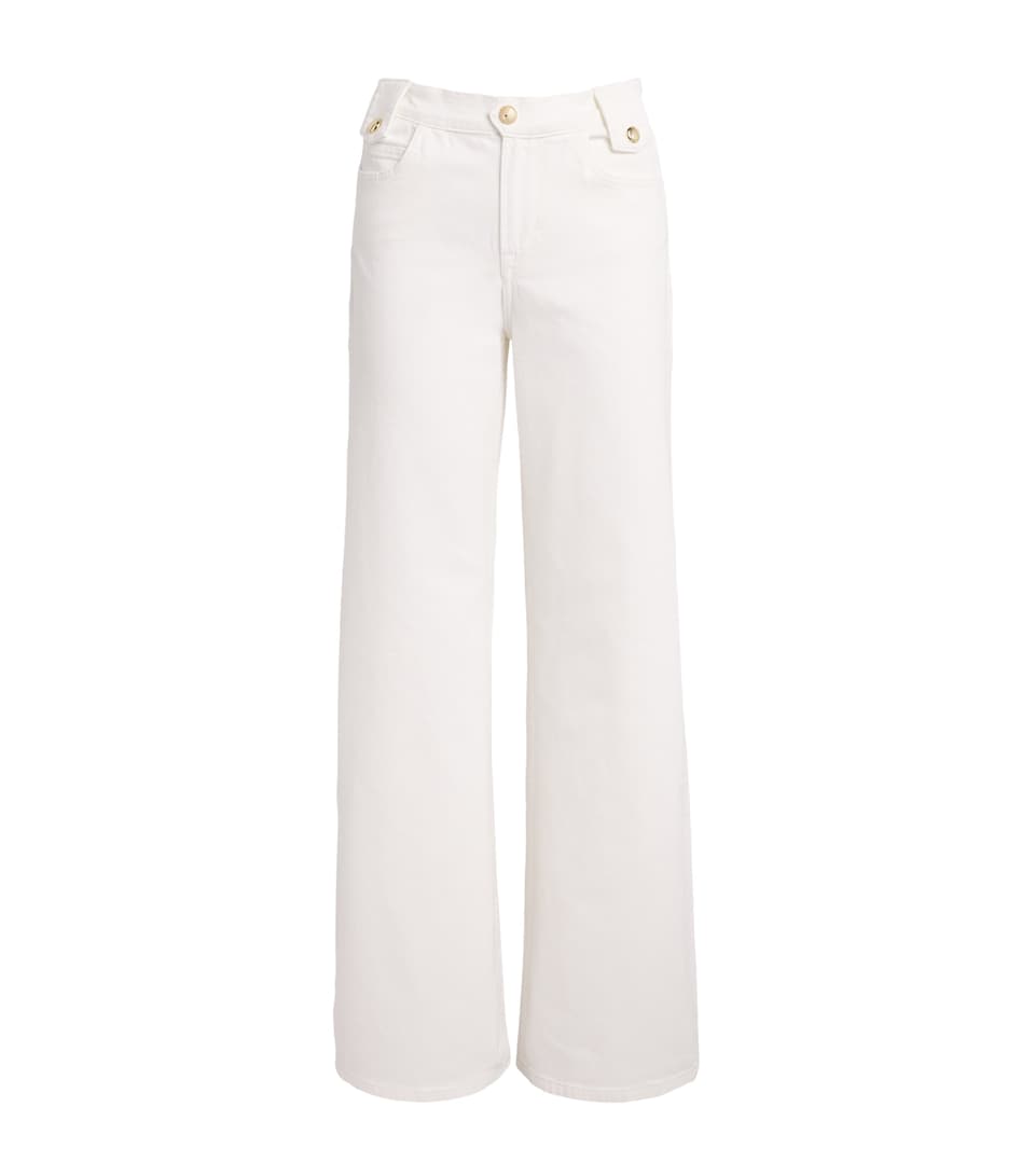 Maje Womens Stretch-Cotton Flare Jeans White