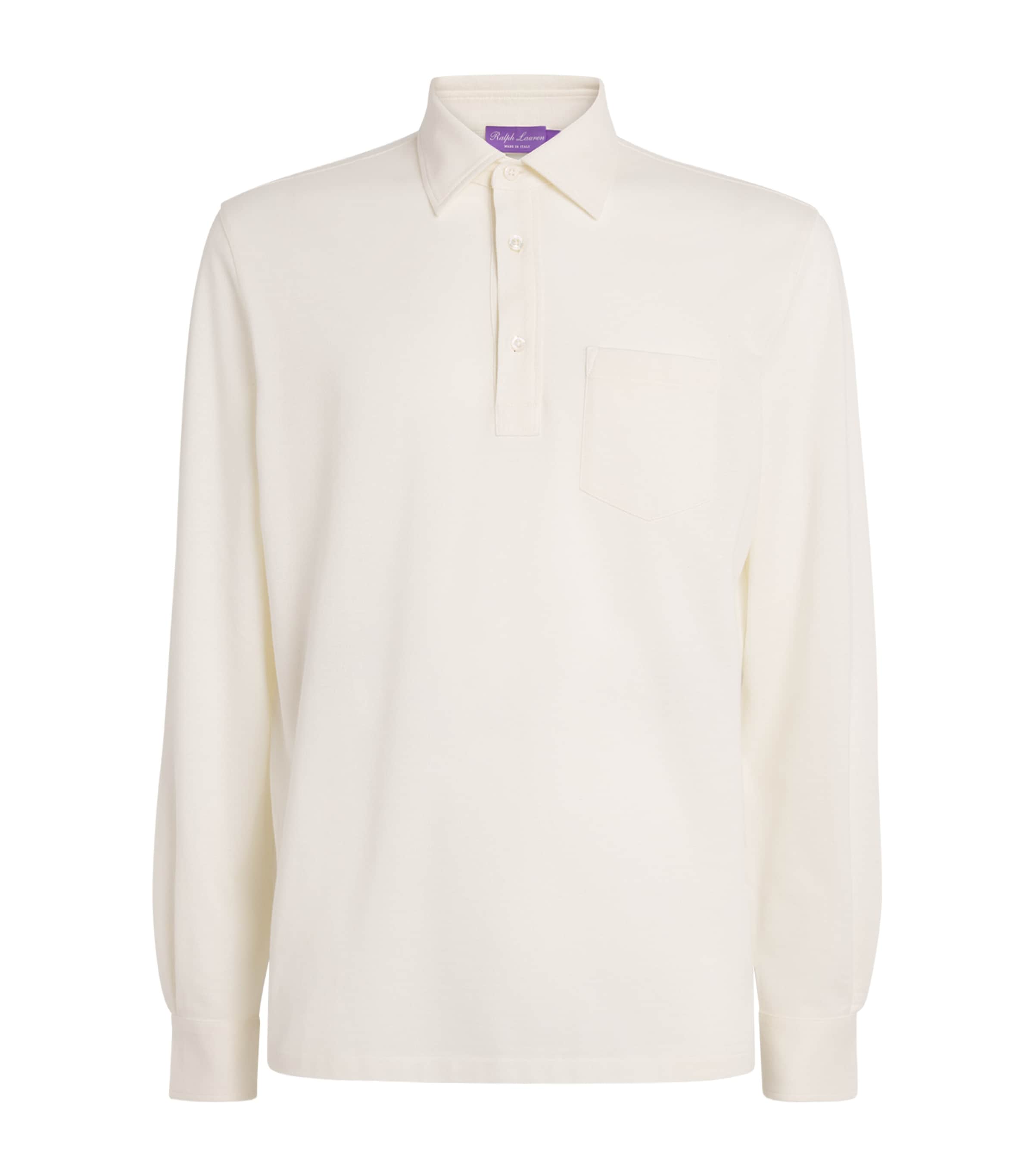 Wool Long-Sleeve Polo Shirt