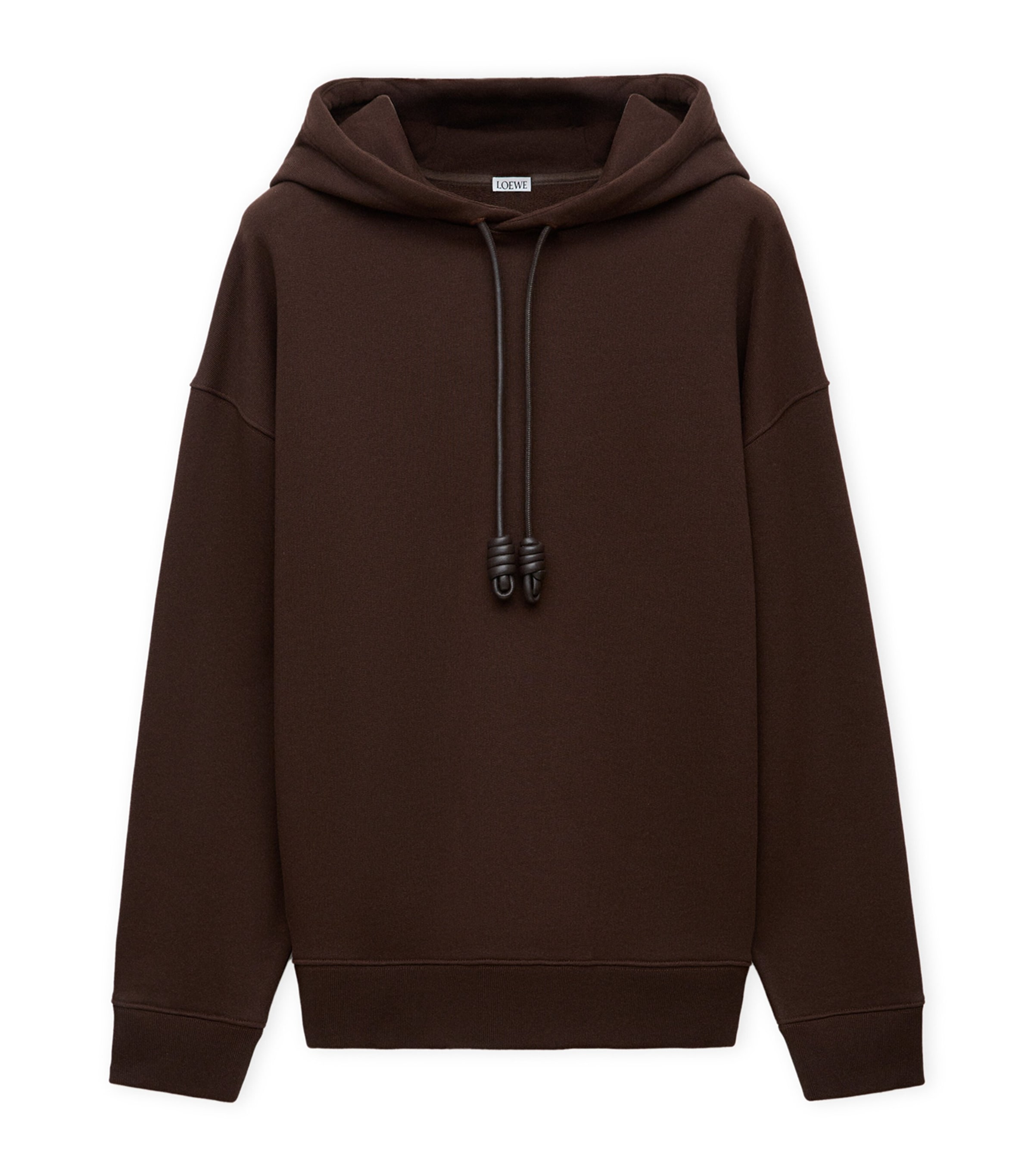 LOEWE Cotton-Blend Leather-Anagram Hoodie | Harrods US