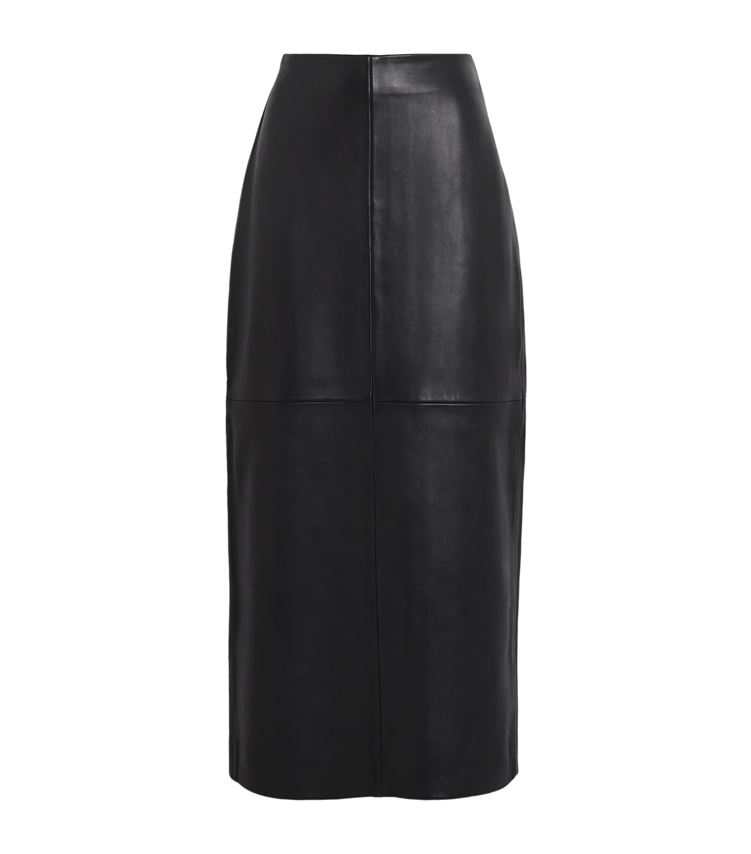 Róhe Womens Leather Pencil Midi Skirt Black