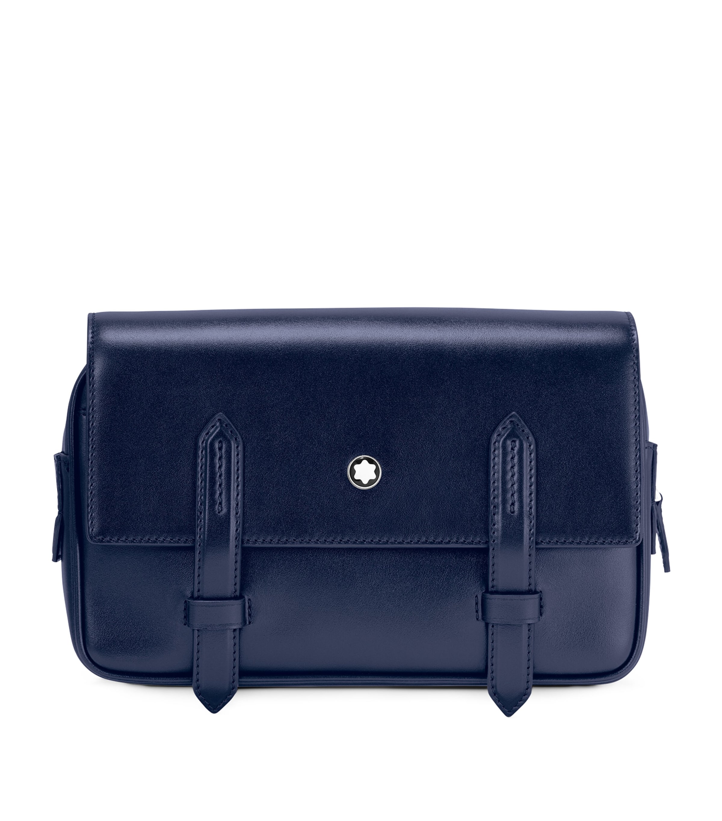 Montblanc Leather Meisterstück Messenger Bag Ink Blue