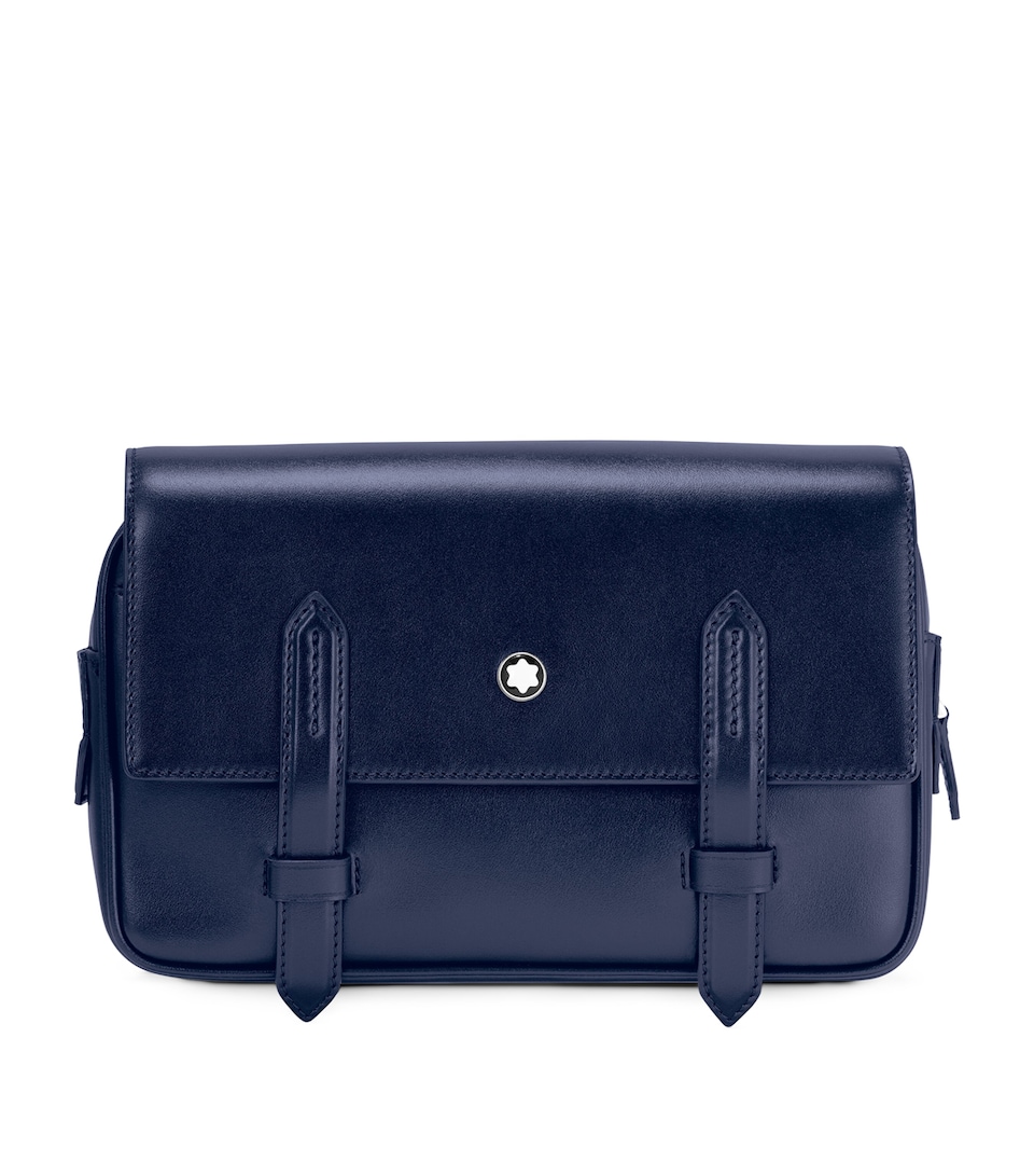 Montblanc Leather Meisterstück Messenger Bag Ink Blue
