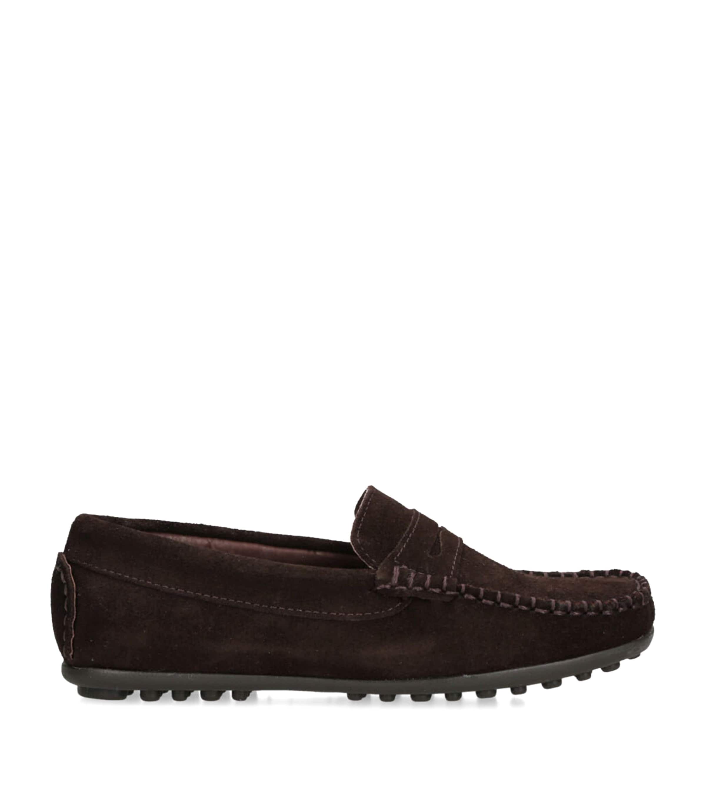 papouelli Suede Felix Loafers Dark Brown