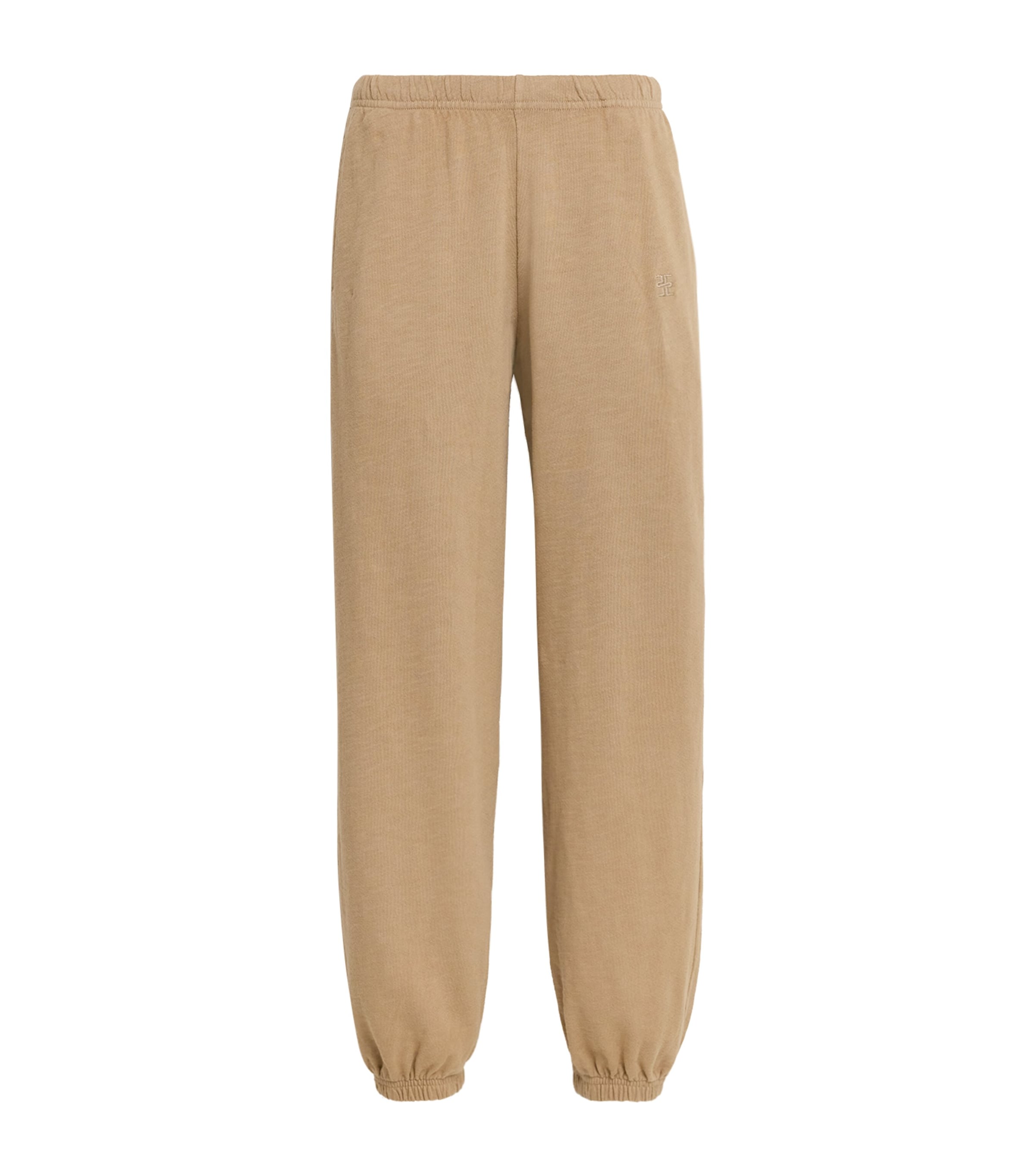 ÉTERNE Womens Cotton Boyfriend-Pocket Sweatpants Taupe