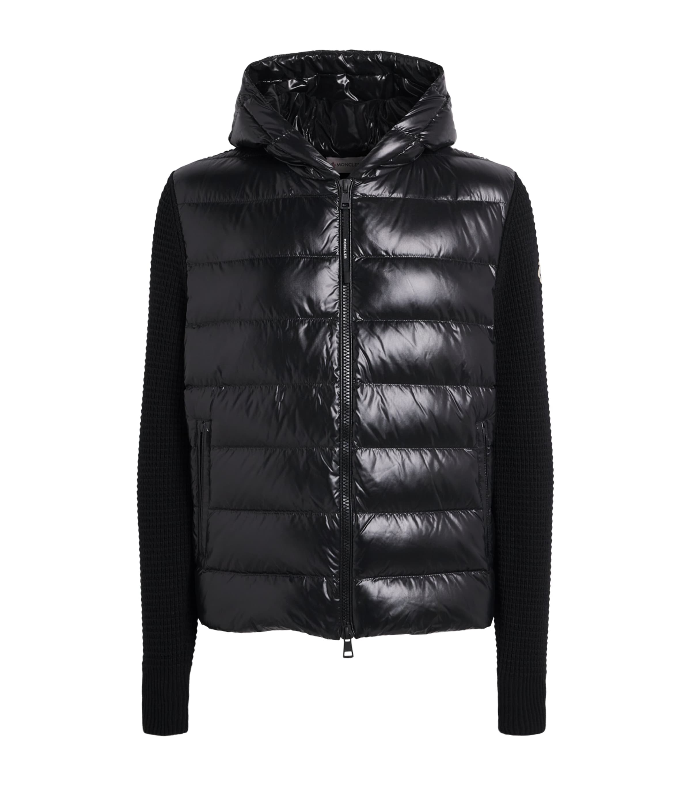 Moncler Mens Virgin Wool-Cashmere Padded Cardigan
