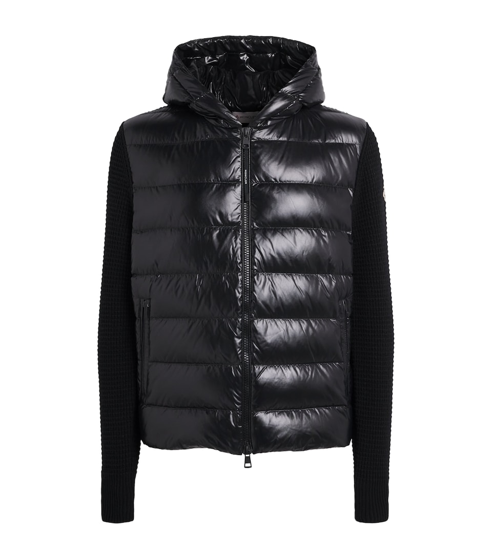 Moncler Mens Virgin Wool-Cashmere Padded Cardigan