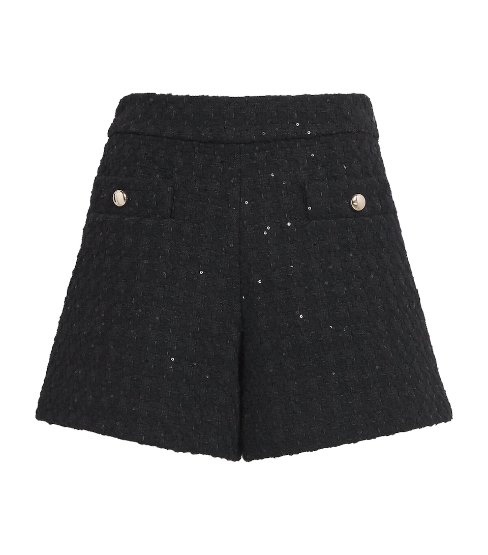 Sequinned-Embellished Tweed Shorts