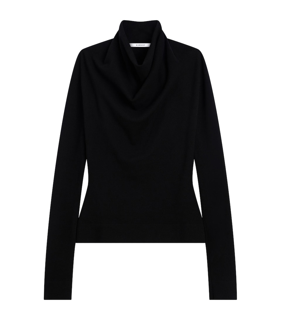 Givenchy Womens Wool Draped Sweater