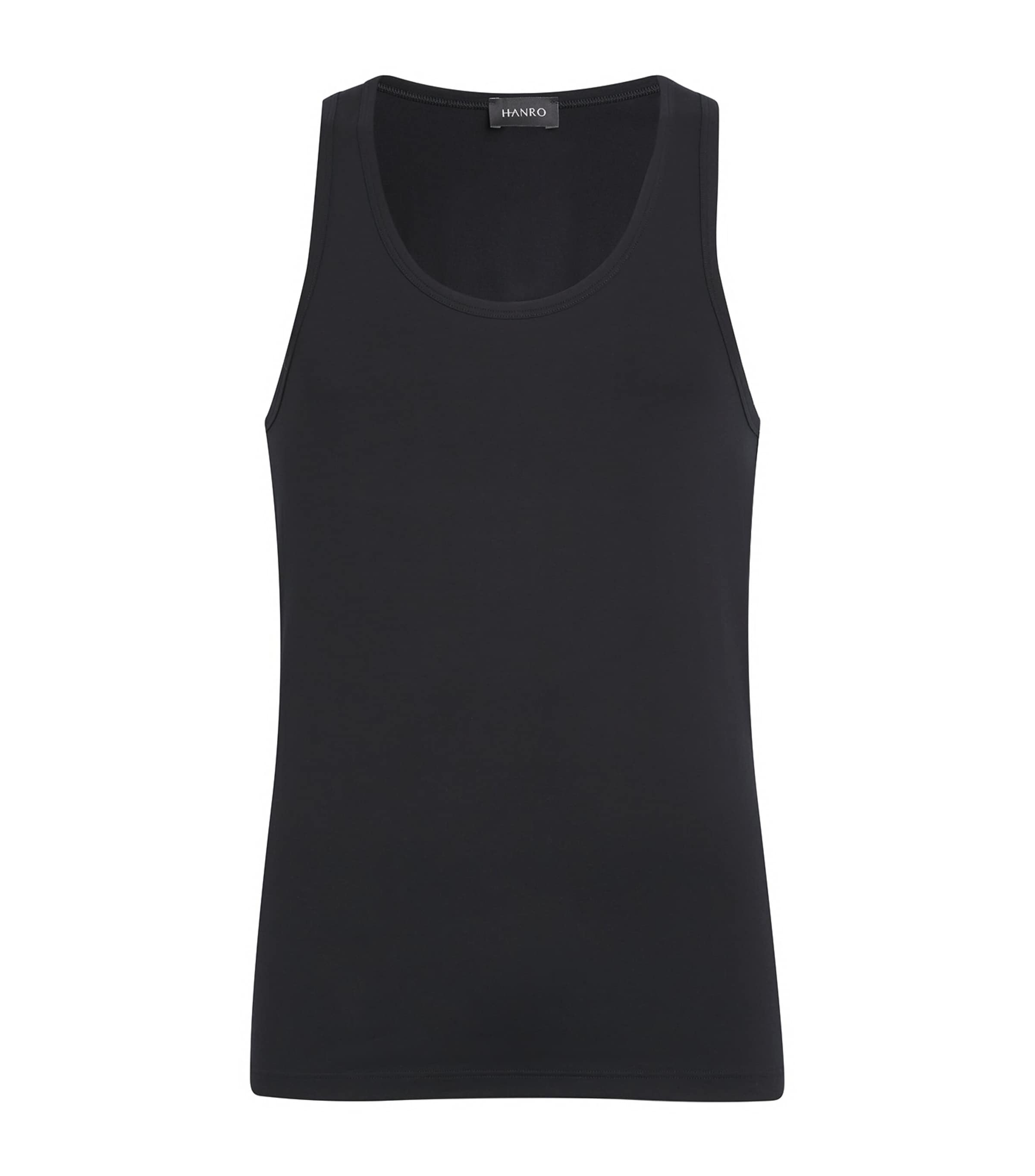 Hanro Mens Stretch-Cotton Tank Top Black