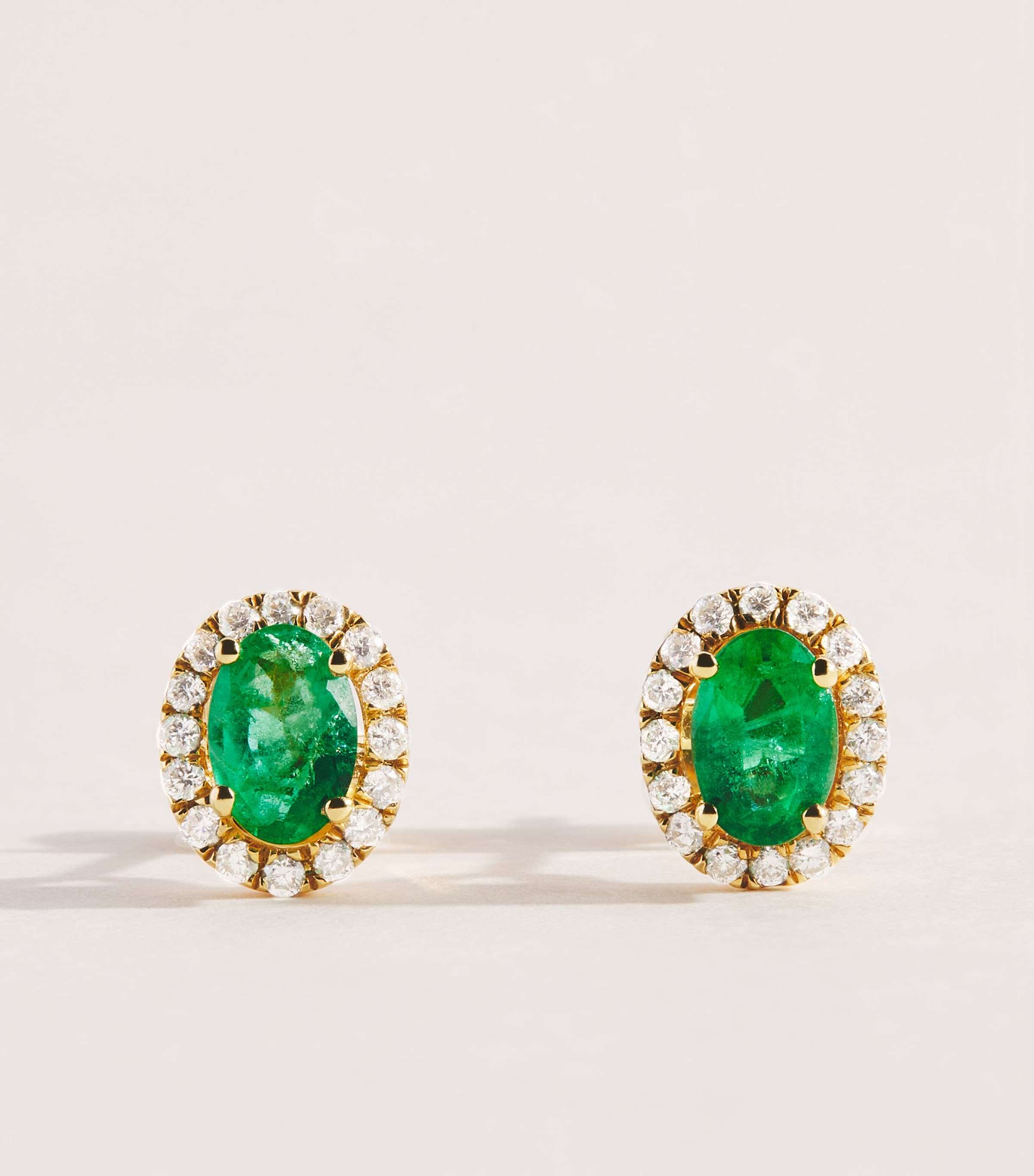 Rosa de la Cruz Yellow Gold, Diamond and Emerald Baroque Earrings Yellow Gold
