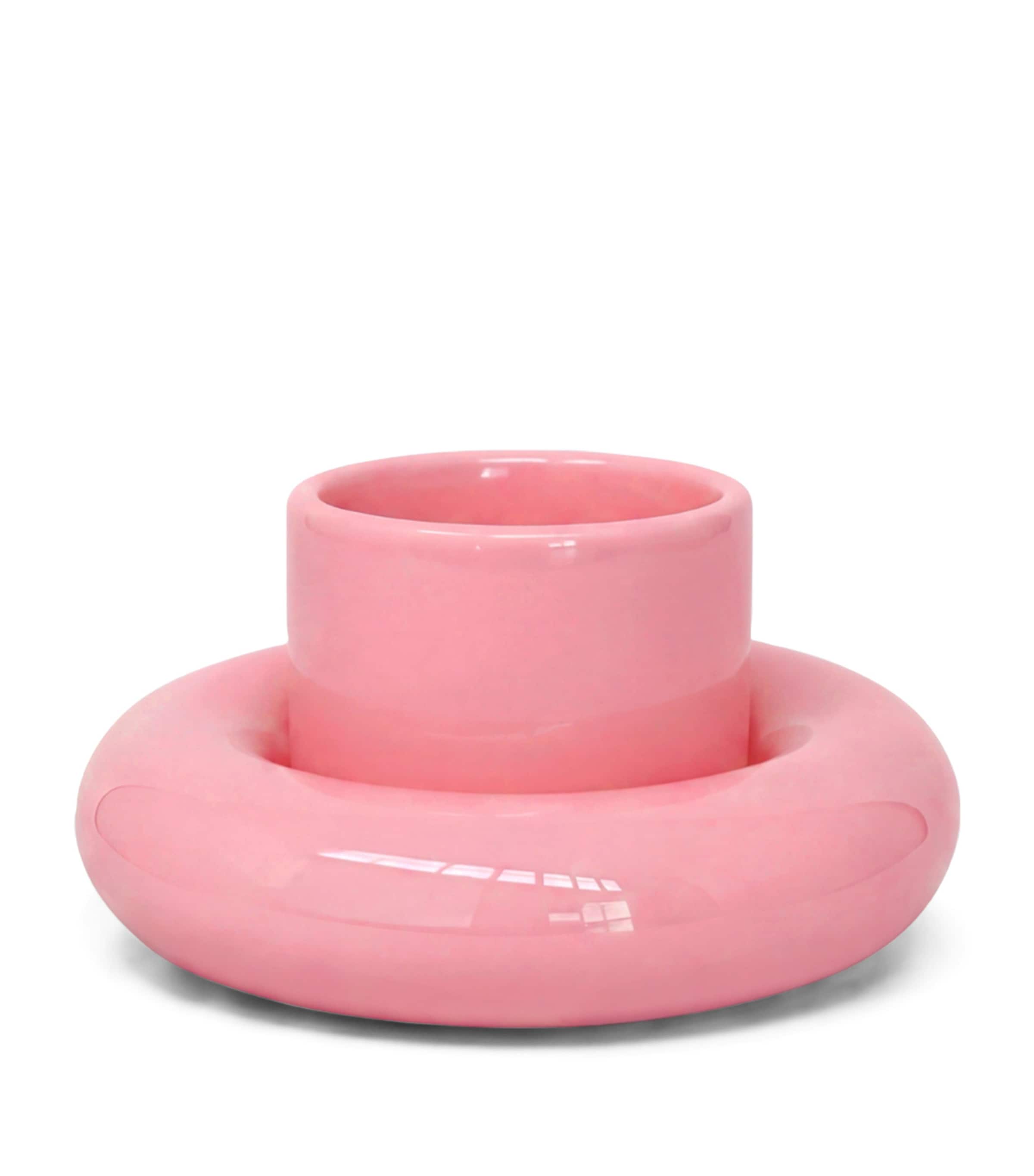 Gustaf Westman Mini Glazed Ceramic Chunky Cup and Saucer Pink