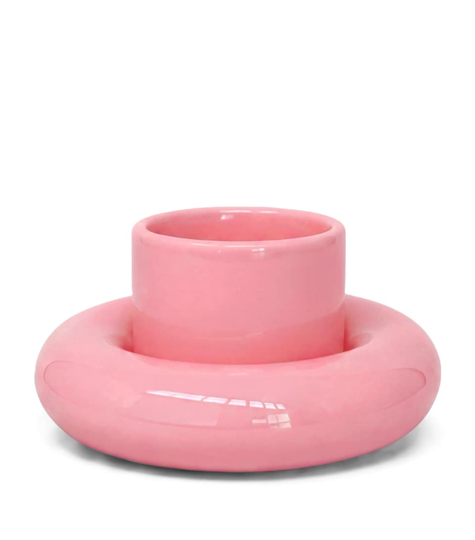 Gustaf Westman Mini Glazed Ceramic Chunky Cup and Saucer Pink