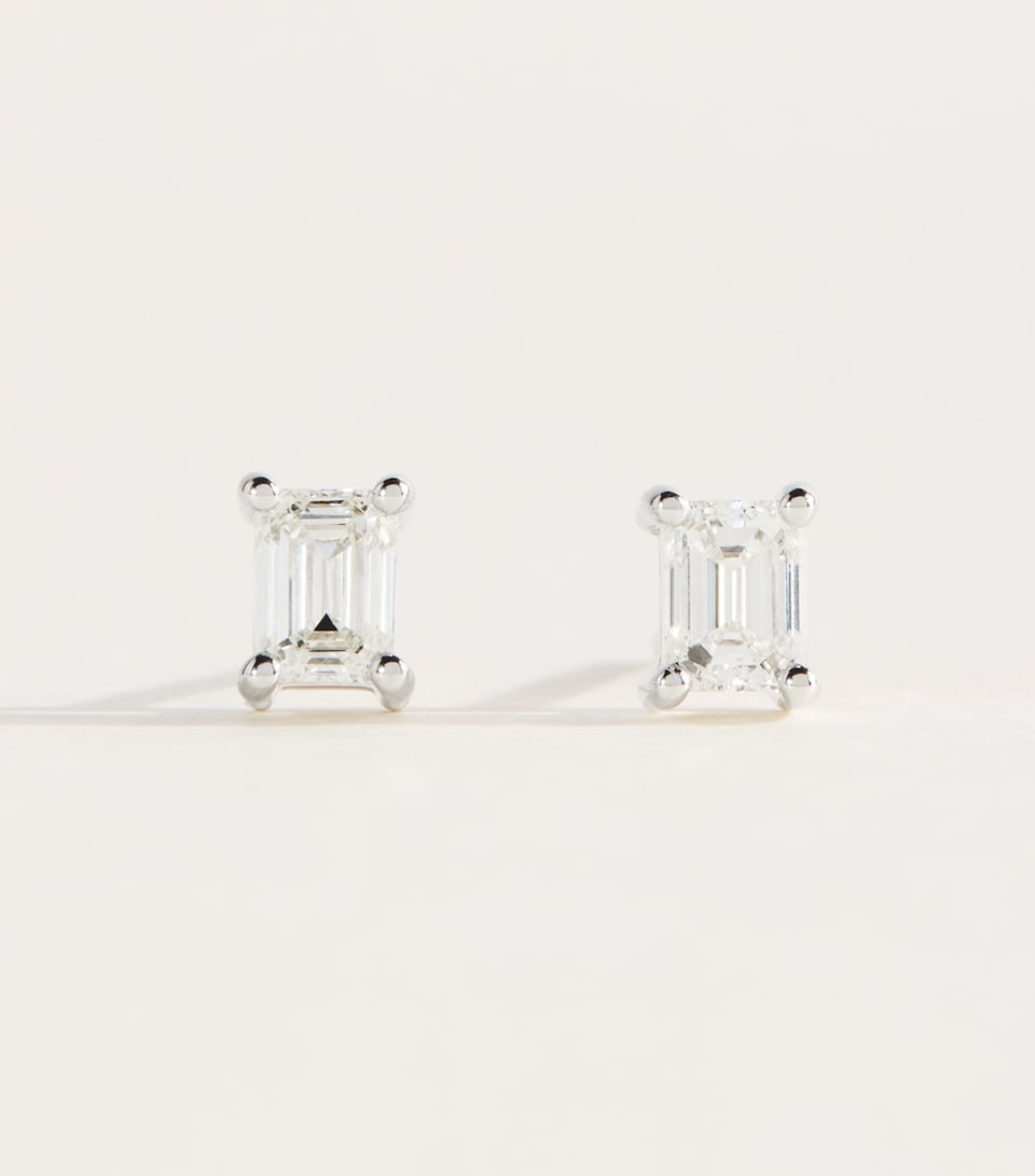 Harrods White Gold and Diamond Stud Earrings White Gold