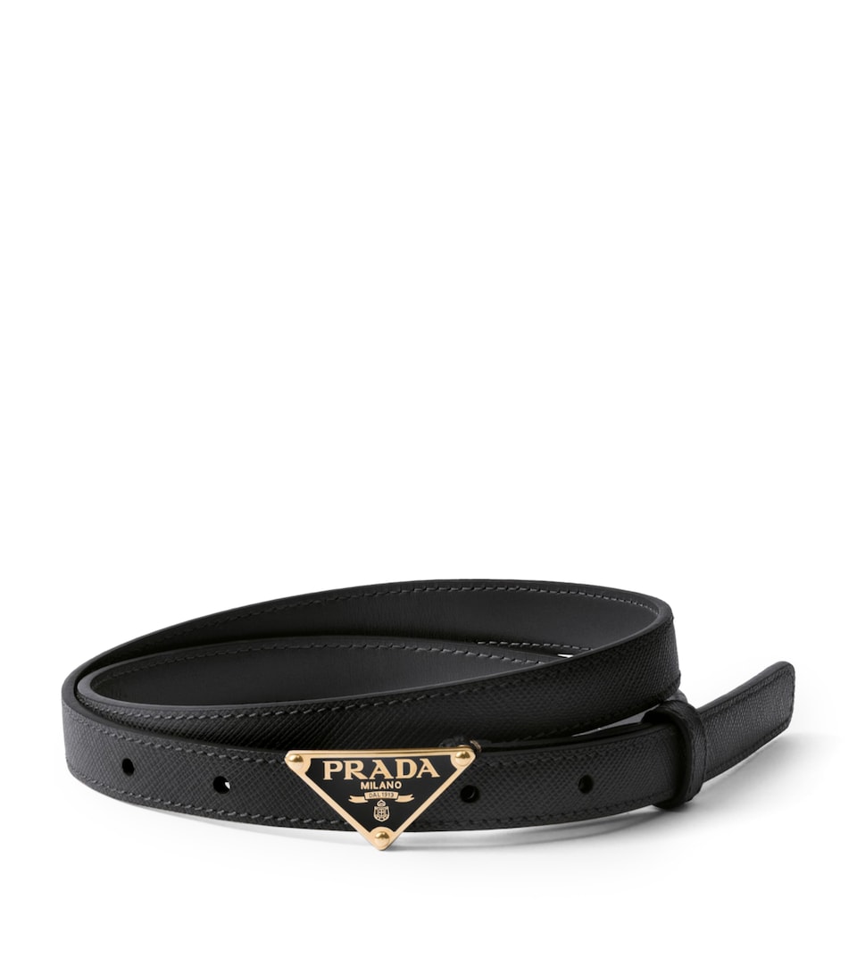 Saffiano Leather Triangle Belt