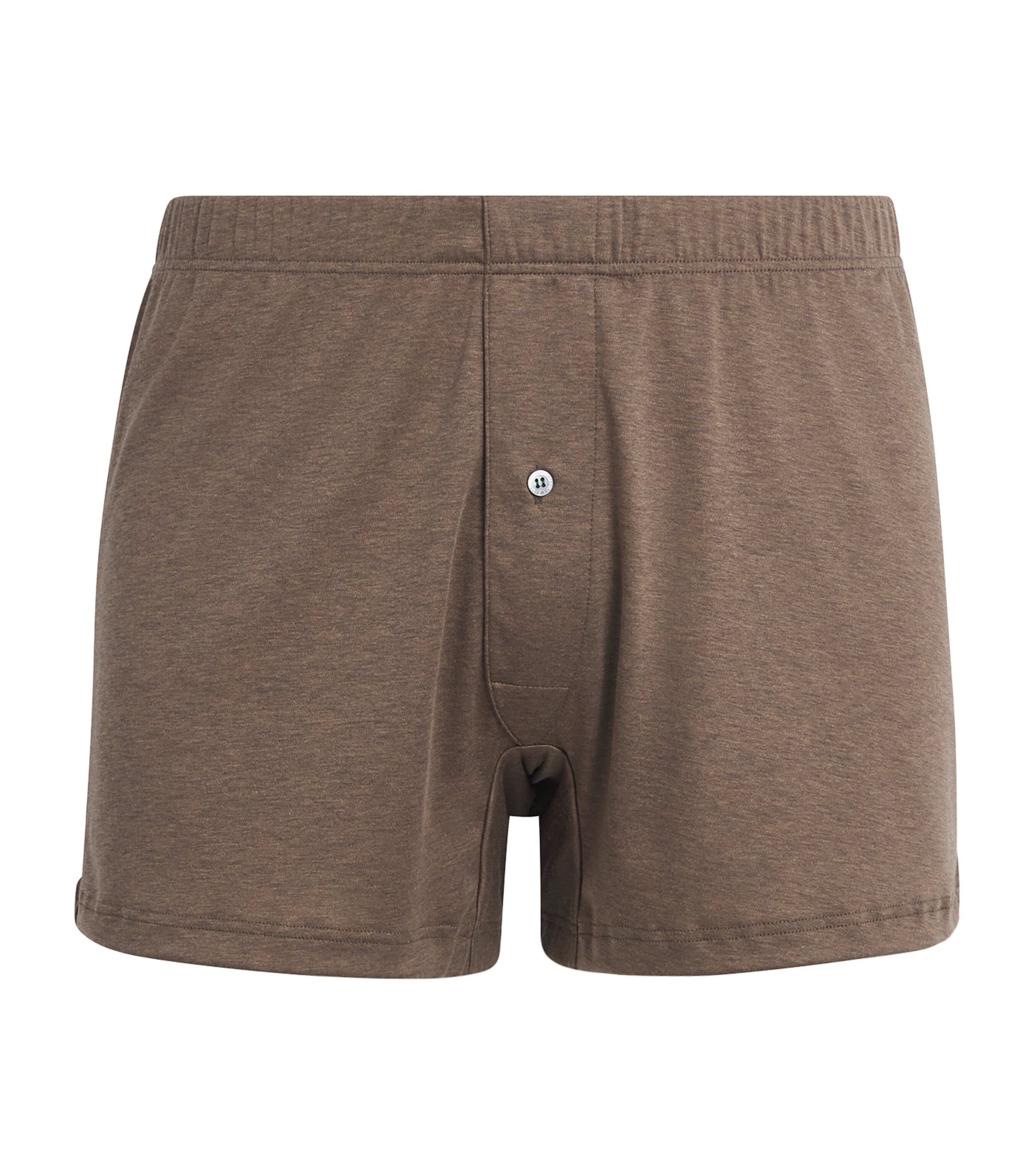 Zimmerli Mens Sea Island Cotton Boxer Shorts Brown Melange