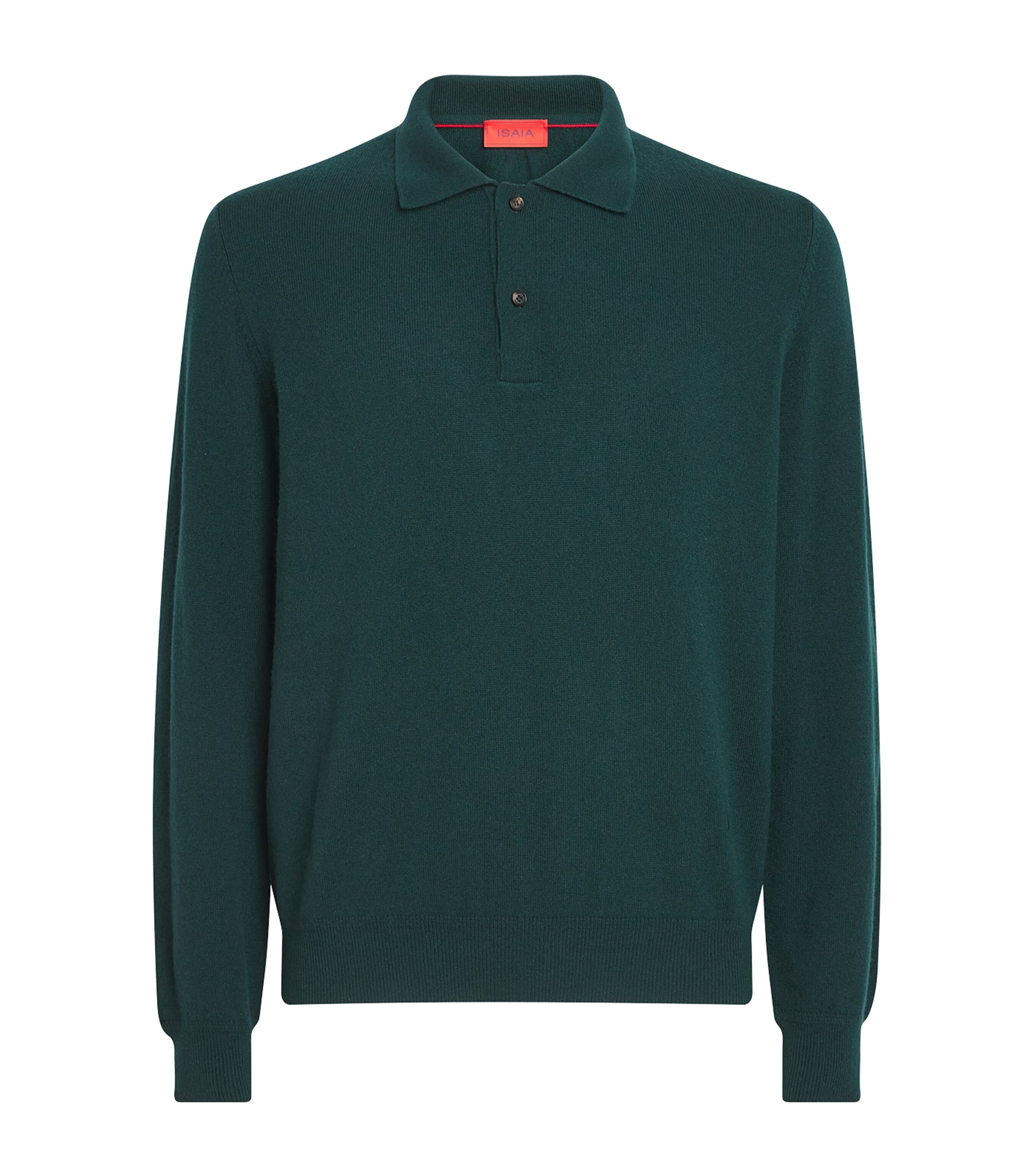 Isaia Mens Cashmere Long-Sleeve Polo Shirt