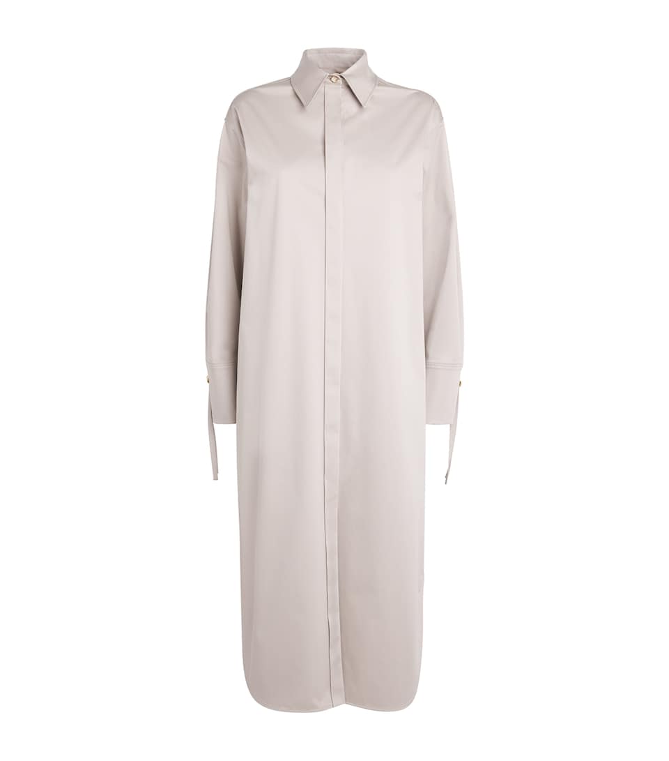 Stretch-Cotton Midi Shirt Dress
