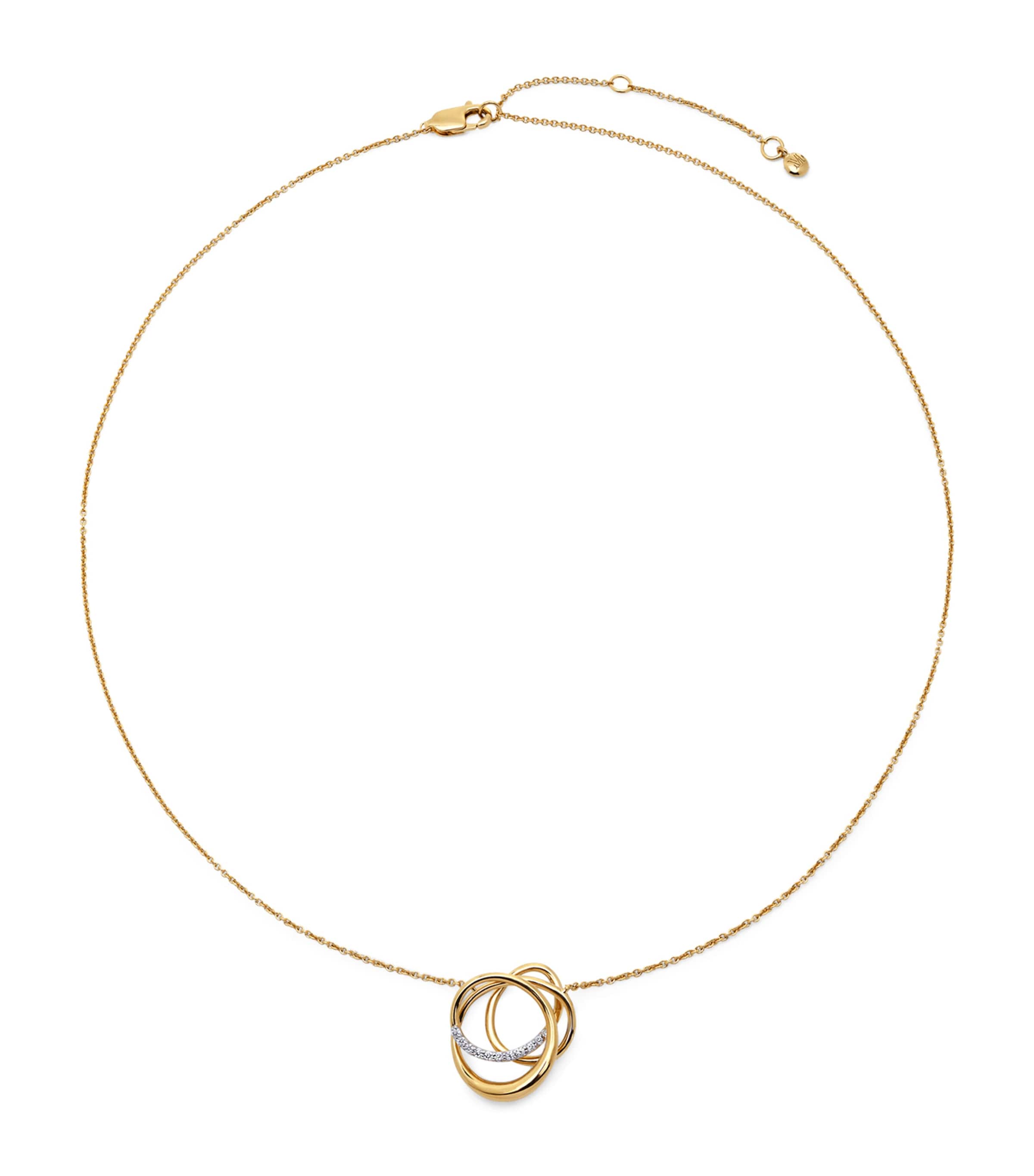 Monica Vinader Gold Vermeil and Diamond Nura Wrap Necklace Gold Vermeil