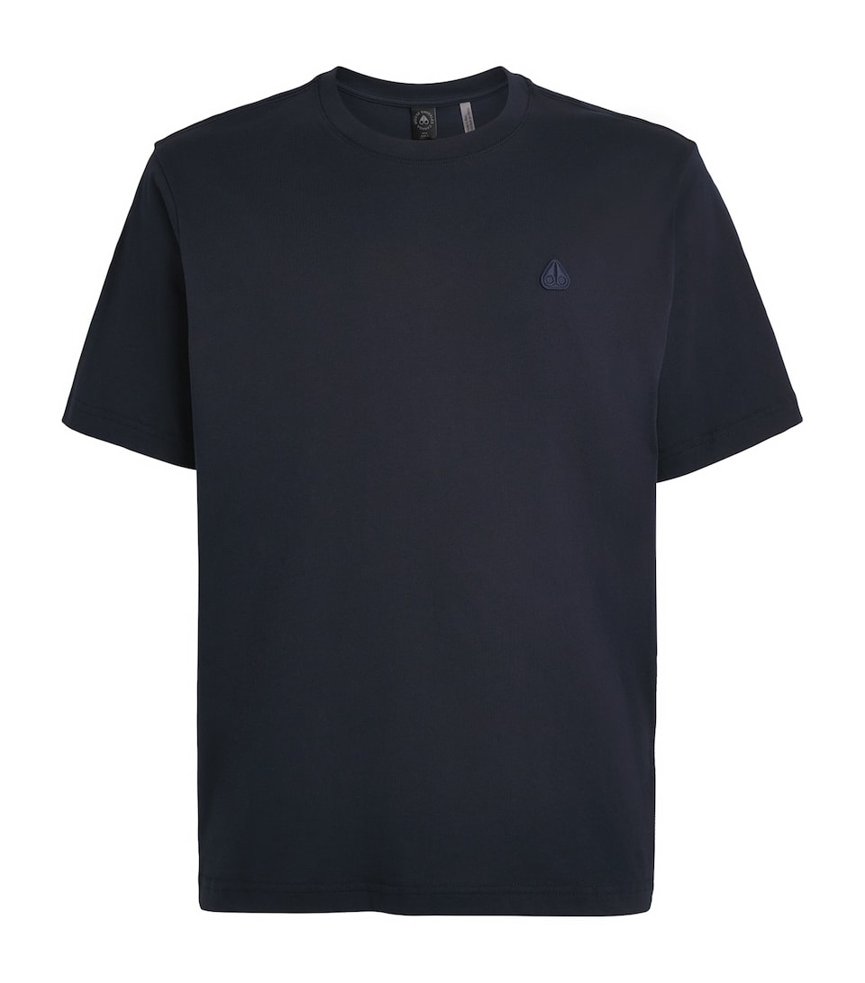 Moose Knuckles Mens Cotton Logo Yul T-Shirt Navy