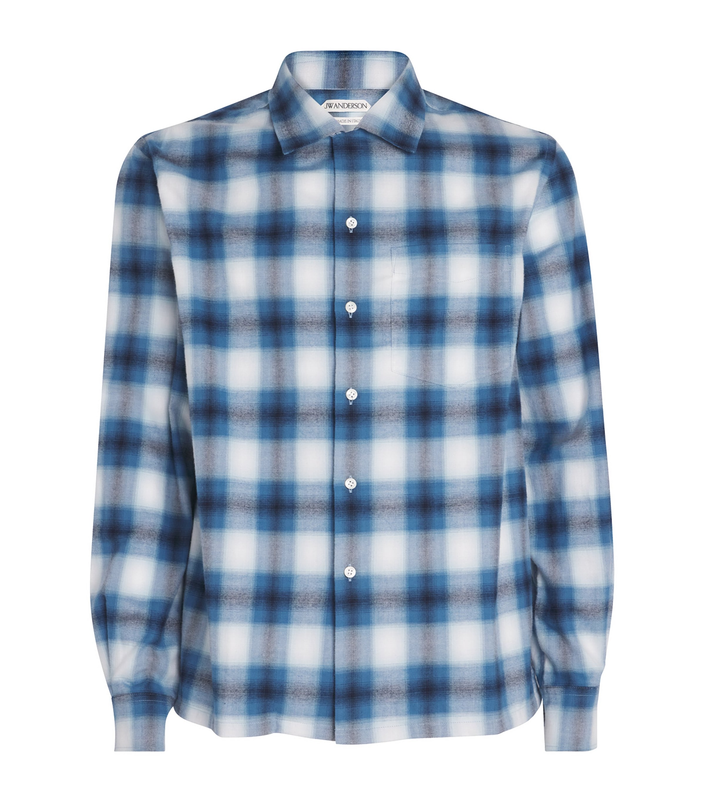 Brushed Gradient-Check Overshirt